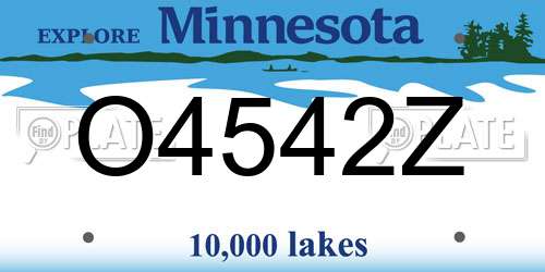 O4542Z Minnesota License Plate