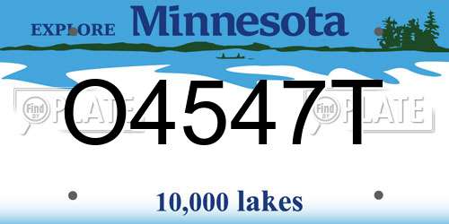 O4547T Minnesota License Plate