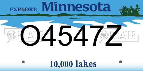 O4547Z Minnesota License Plate