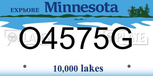 O4575G Minnesota License Plate