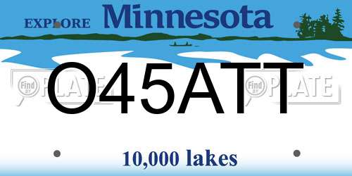 O45ATT Minnesota License Plate