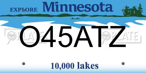 O45ATZ Minnesota License Plate