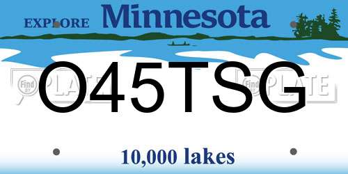 O45TSG Minnesota License Plate