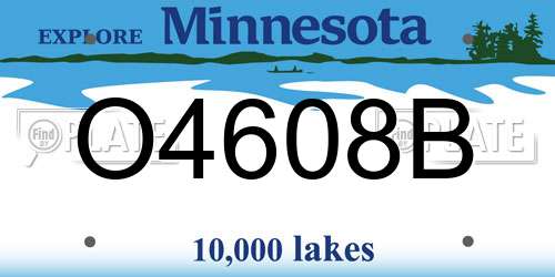 O4608B Minnesota License Plate