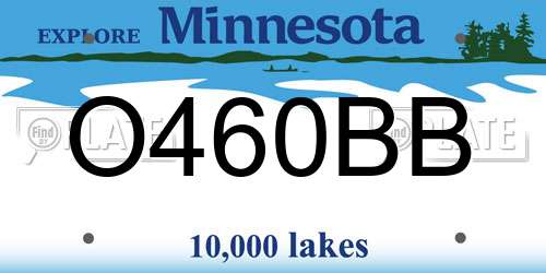 O460BB Minnesota License Plate