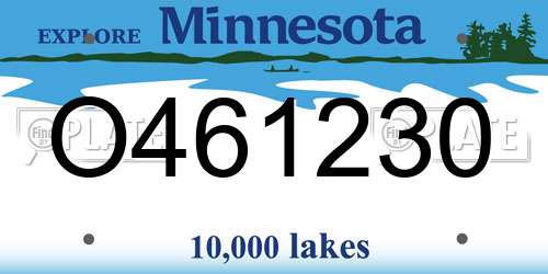 O461230 Minnesota License Plate