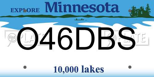O46DBS Minnesota License Plate