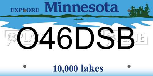 O46DSB Minnesota License Plate