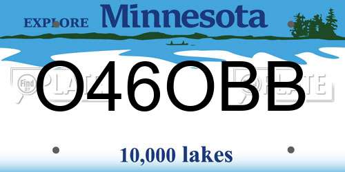 O46OBB Minnesota License Plate