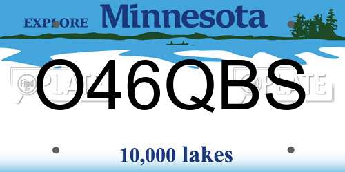 O46QBS Minnesota License Plate
