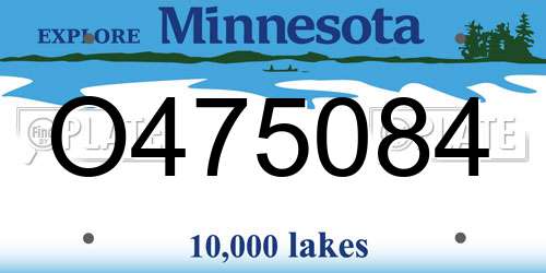 O475084 Minnesota License Plate
