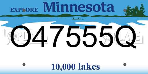 O47555Q Minnesota License Plate