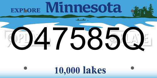 O47585Q Minnesota License Plate