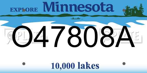O47808A Minnesota License Plate