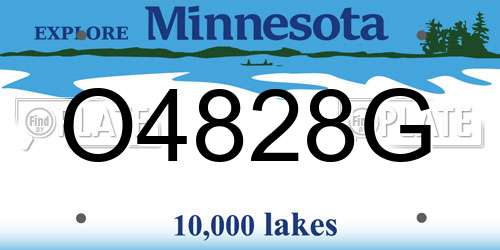 O4828G Minnesota License Plate