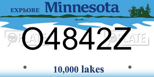 O4842Z Minnesota License Plate