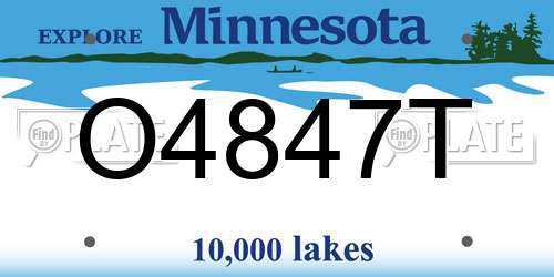 O4847T Minnesota License Plate