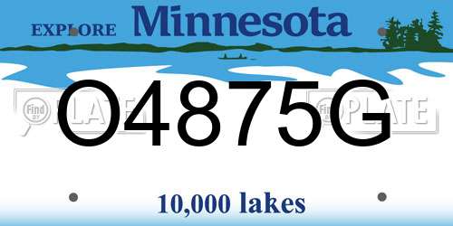 O4875G Minnesota License Plate