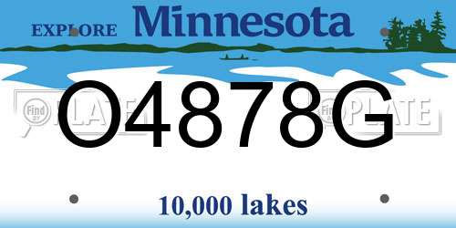 O4878G Minnesota License Plate