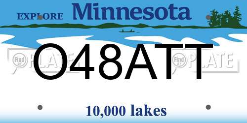 O48ATT Minnesota License Plate