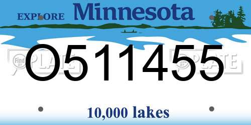 O511455 Minnesota License Plate