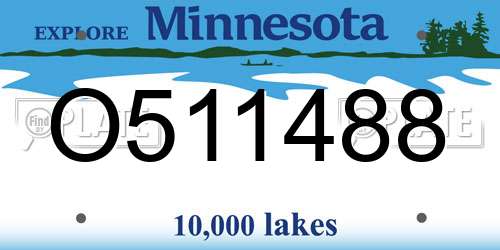 O511488 Minnesota License Plate