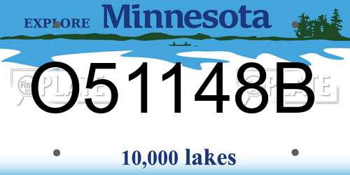 O51148B Minnesota License Plate