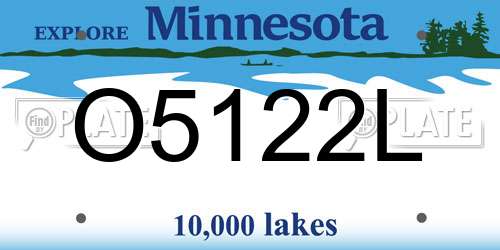 O5122L Minnesota License Plate