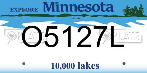 O5127L Minnesota License Plate