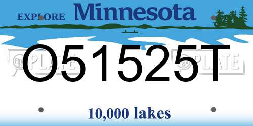 O51525T Minnesota License Plate