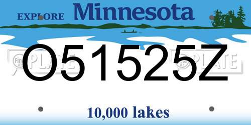 O51525Z Minnesota License Plate