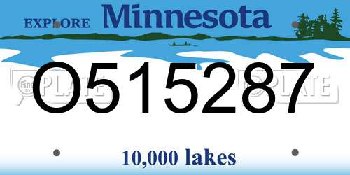 O515287 Minnesota License Plate
