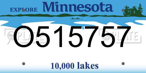 O515757 Minnesota License Plate