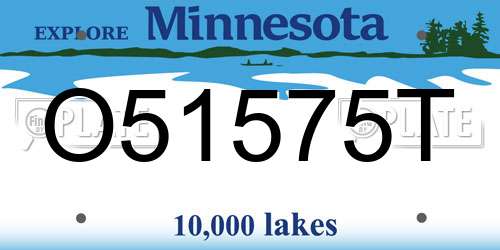 O51575T Minnesota License Plate