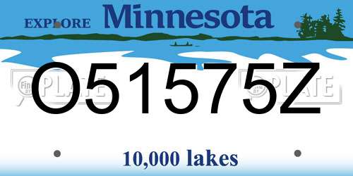 O51575Z Minnesota License Plate