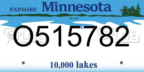 O515782 Minnesota License Plate