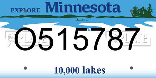 O515787 Minnesota License Plate