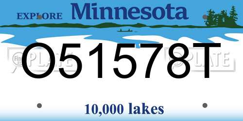O51578T Minnesota License Plate