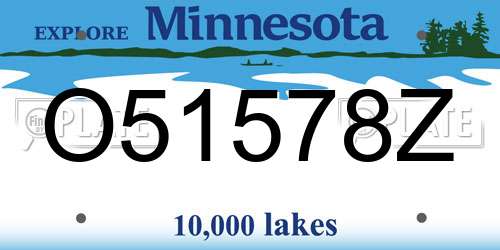 O51578Z Minnesota License Plate