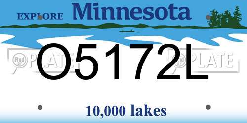 O5172L Minnesota License Plate