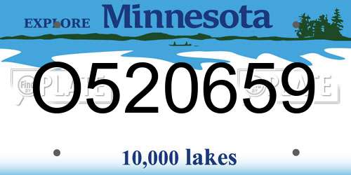O520659 Minnesota License Plate