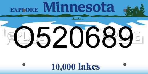 O520689 Minnesota License Plate