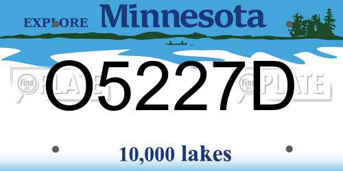 O5227D Minnesota License Plate