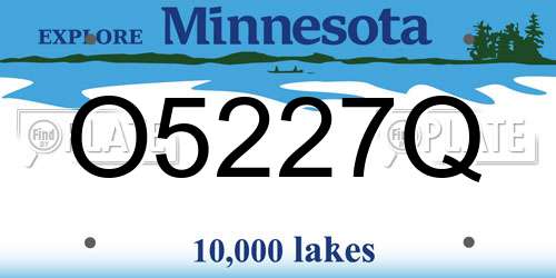 O5227Q Minnesota License Plate