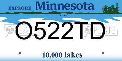 O522TD Minnesota License Plate