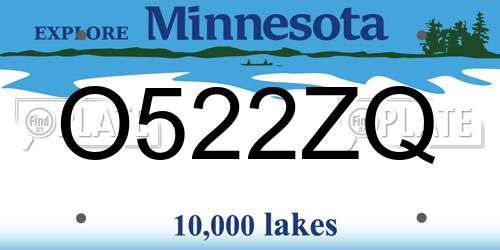 O522ZQ Minnesota License Plate