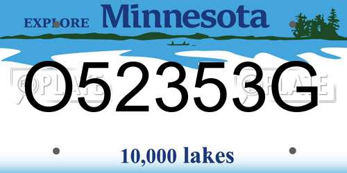O52353G Minnesota License Plate