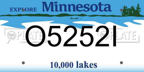 O5252I Minnesota License Plate