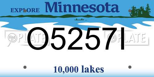 O5257I Minnesota License Plate