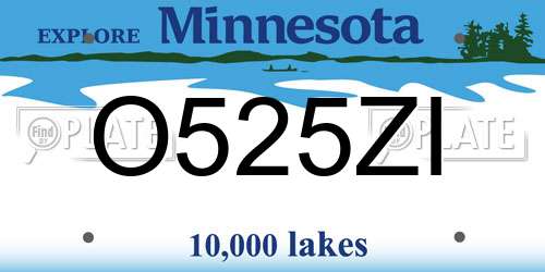 O525ZI Minnesota License Plate